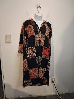 Catherine Ogust Size 6 Vintage 80s Cotton Dress W/pockets